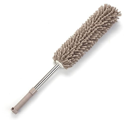 RybdaFDc plumeau, plumeau à Plumes, Plumeau à épousseter plumeau rétractable ménage Balayage Nettoyage dépoussiérage plumeau Chenille, plumeau électrostatique (Bleu) (Color : Gray)