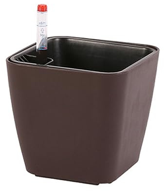 siduytin Pots de Fleurs faciles à Entretenir pour Les Jardins intérieurs et extérieurs Pots de Plantes à arrosage Automatique en résine pour Plantes Pots de Plantes, café, 14 * 13 * 10.5