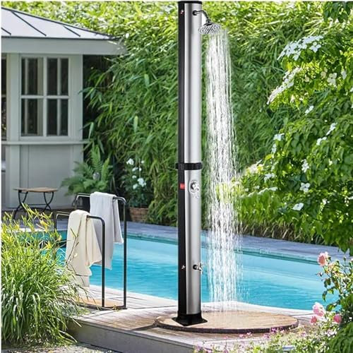 XAoSCd Solarbeheizte Dusche, Außendusche Mit Duschkopf Und Fußbrausenhahn, Stehende Gartendusche Mit 10 Gallonen, Außendusche Am Pool Für Zuhause/Gewerbe