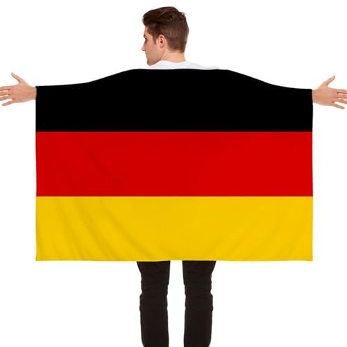 Drapeau allemand du drapeau allemand | 2024 Drapeaux de fans pour événements de football européens | Cape de costume drapeau allemand de 3 x 5 pieds, drapeau portable pour hommes et femmes