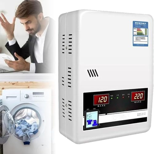 Stabilizzatore Di Tensione Automatico, Doppio Display Digitale, Stabilizzatore Ca Monofase Alimentatore Regolatore Di Tensione per Aria Condizionata in Rame Puro Montato a Parete O Steso,20000W