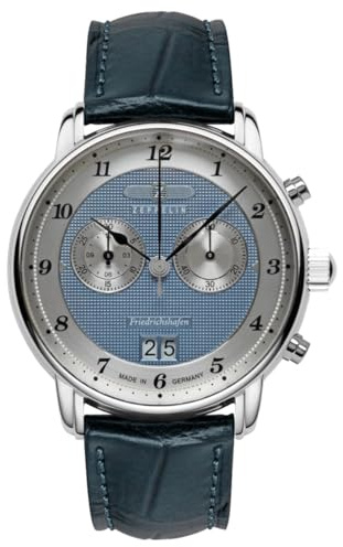 Zeppelin Herrenuhr Serie Friedrichshafen Quarz Chronograph mit Lederarmband 8584-3