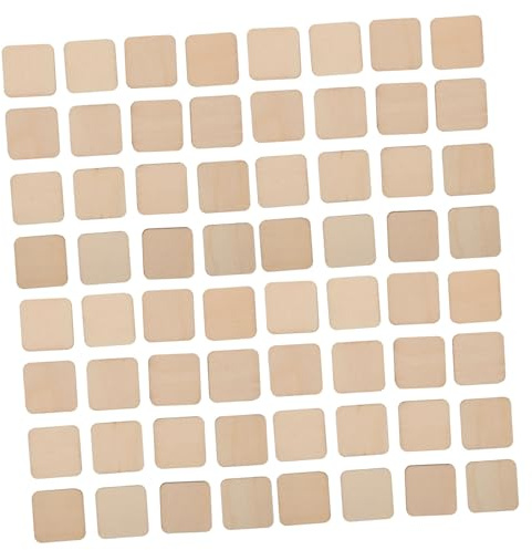 SHINEOFI 100 Stück Quadratische Holzscheiben aus Leichtem Holz zum Basteln und Bemalen Einfache Selbstgemacht Holzquadrate für Kinder und Erwachsene im Hobby und Kunsthandwerksbereich