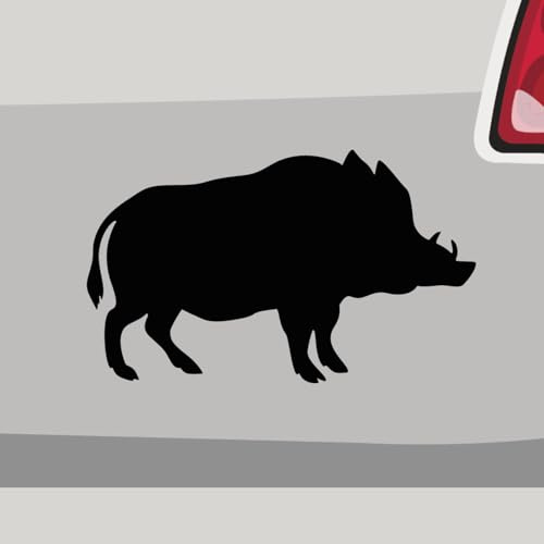 Stickerfreaks Aufkleber - Wildschwein Kontur Jagd Sau - Sticker, Folienaukleber für Auto, Motorrad, Fahrrad, Laptop, LKW (45x27cm | Schwarz)