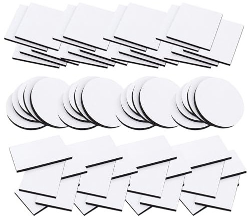 LIBAIDZ 60pcs Adhesivo Doble Cara,Cinta Doble Cara Extrafuerte,Adhesivo Pared,Almohadillas Adhesivas,Pads Adhesiva Doble Cara Espuma,para Hogar,Oficina,Coche,Cuadros,Rectángulo+Cuadrado+Redondo