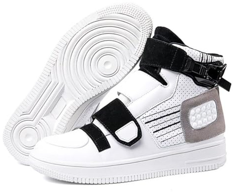 Chaussures de moto renforcées pour hommes, chaussures de motard décontractées en cuir suédé, imperméables, équipement de protection la conduite dans rue, chaussures respirantes antidérapantes