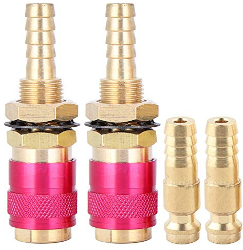 Argon Quick Connect Fittings Slang Connector Argon Hose Fittings TIG Svetsbrännare Fitting Connector Snabbkoppling Fitting 2st 8mm Vattenkyld Gasadapter för TIG Svetsbrännare