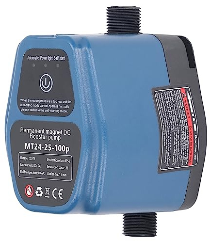 Yosoo Health Gear Bomba de Refuerzo de Presión de Agua, Bomba de Refuerzo de Ducha Automática 100W 24V 25L IP56 Bomba de Refuerzo de Calentador de Agua de Detección Inteligente (Enchufe de la UE)