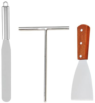 NIDHFG 1 Piece Fader, 1 Piece Spatula, 1 Piece Pancake Spatula, Simple Dough Dispenser, Reusable, Kitchen Baking Metal Tool Set.