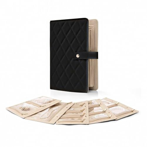 Pieghevole Gioielli Conservazione, Rotolo per Gioielli Borsa, Organizer per Gioielli da Viaggio, Gioielli Rotolo, Rotolo Portagioie per Gioielli Orecchini Collana Bracciali