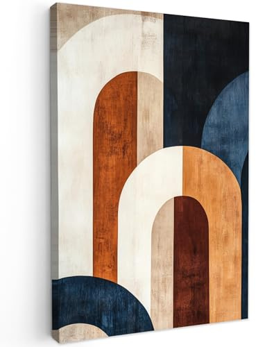 MuchoWow© Impression sur Toile Decoration Murale Peinture 80x120 cm Tableaux Decoratifs Muraux Déco Chambre Tableau Salon Abstrait - Formes - Bleu Foncé