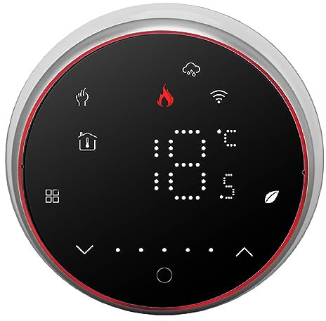 Termostato Intelligente Wireless Programmabile Controllo di Risparmio Energetico 7 Giorni per Ambiente di Vita Confortevole, Materiale per PC (BLACK)