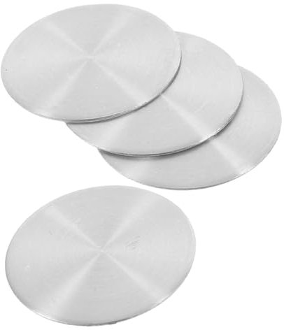 EXAOMBLE 4 Tapacubos para Coche, Cubiertas Centrales de Rueda de 45 MM, de Aluminio, Plateado, 4 Unidades, Fácil Instalación