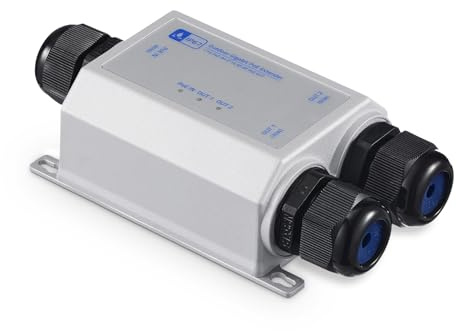 Estensore PoE Gigabit per esterni, 1 PoE in 2 uscite PoE, impermeabile IP67, in metallo, IEEE802.3af/at/HiPoE 60 W Power Over Ethernet, montaggio a parete, Plug & Play, resistente alle intemperie per