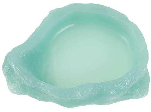 HIAKDOFT Ciotola Alimentazione Rettile in Resina Resistente Antiscivolo per Acqua e Cibo Luminosa al Buio per Tartarughe e Lucertole