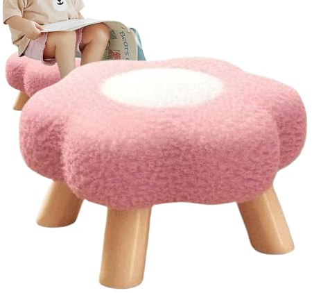 Shouxiut Flower Ottoman Stool - Decorative Seat | Playroom Step Stool - for Living Room Nursery College Playroom Entryway Sofa Under Desk Apartment Porch Indoor Dorm