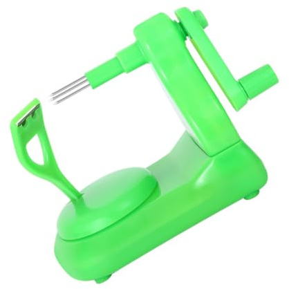 iplusmile Pelador de Frutas Manual con Manivela Verde Cortador Seguro y Estable con Base Antideslizante para Manzanas y Patatas Utensilio Multifuncional de Cocina Fácil de Usar para Zurdos