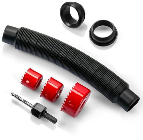 Entgoinggo Regentonnenverbinder Kit, Regentonnenverbinder Rohrverbindungs-Kit mit Schlauchverbinder, Bohrer und Dichtungsdichtung, auslaufsicheres Set