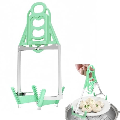 ZYNCUE Pinza per piastra calda per microonde, friggitrice ad aria, vapore, 29,5 cm, in acciaio inox, pieghevole, con impugnatura antiscivolo