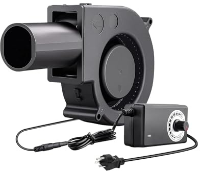 Ventilador de turbina centrífuga - Ventilador radial ajustable de 12 V, controlador de velocidad con salida | Dispositivo de ventilación, herramienta de repuesto para camping, barbacoa, chimenea de ga