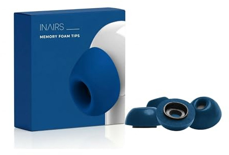 INAIRS Memory-Foam Tips – kompatibel mit Apple AirPods Pro (1. & 2. Gen.) – 3 Paar Aufsätze, Test-Pack S/M/L, Blau – Ohreinsätze für Komfort & sicheren Halt
