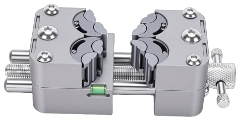 Depisuta Étau pour perceuse à colonne, mini-étau en acier inoxydable 304 avec enclume, conception à mâchoires multiples, base antidérapante en silicone, fractal intelligent (Mandrin en acier