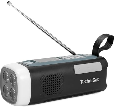 TechniSat Viola Kurbelradio – Notfallradio mit Solar, Kurbel, 4500 mAh Akku