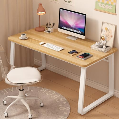 XUEGW Moderner Computertisch im schlichten Stil, Schreibtisch, PC-Tisch für Homeoffice, Schlafzimmer (Naturfarben, 100x50cm)