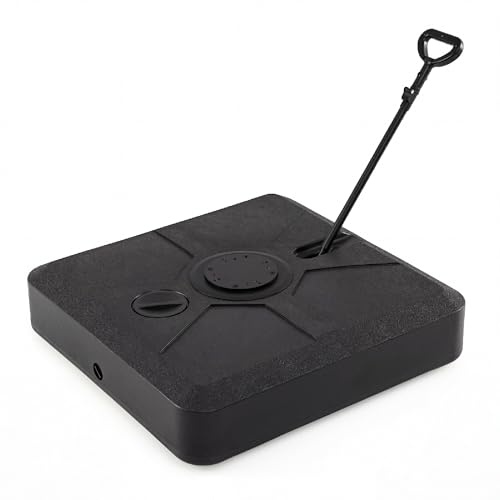 GOPLUS Base Sombrilla Excéntrica de HDPE con 4 Ruedas para Mástiles de 13.5/14/16 cm, Pie Sombrilla Terraza Exterior con Agua y Arena (hasta 150 kg), Soporte para Parasol Rellenable