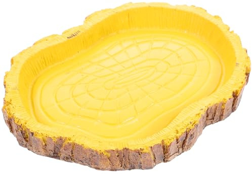 Bol de Nourriture pour Reptiles en Résine, Motif Écorce d'arbre | 1 Pièce, Couleur Aléatoire, pour Terrarium et Cage D’animaux, Forme Imitation Écorce, Usage Nourriture ou Eau