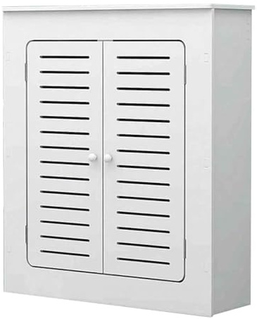 Modernt kylarskyddsskåp med hyllplan för dubbeldörrar, värmare för vardagsrum, sovrum, badrum – slish värmeskåp (46 x 22,8 x 52,8 cm)