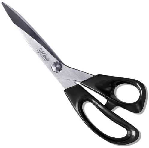 CANARY Fabric Scissors Quality Japanese Stainless Steel 9.5 Inch, Home Sewing Scissors for Fabric Cutting, Heavy Duty Dressmaking Scissors, Made in Japan, Silver (S-245H)