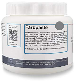 DD Composite Farbpaste 500g staubgrau RAL 7037 Pigment hochkonzentriert für Kunstharze Epoxidharz Resin Polyesterharz Gießharz farbintensiv deckend