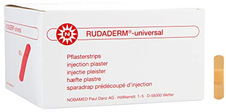 RUDADERM universal Pflasterstrips 500 Stück Injektionspflaster, Größen:0.9 x 3.8 cm