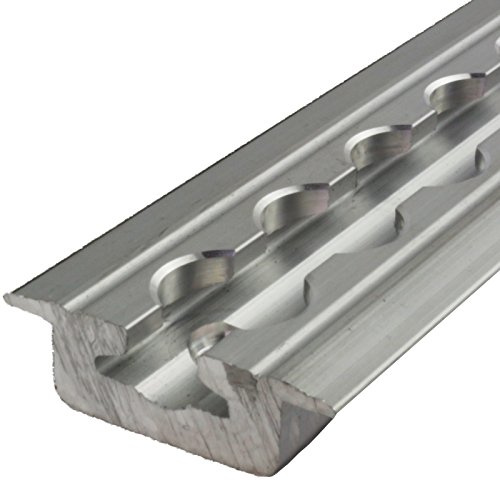 LABT Aluminium Airlineschienen Set Flügel Form Bodenprofil 2 Meter = 2 x 1,0m - Airlineschiene zur Ladungssicherung für LKWs und Wohnmobile - Gebohrte Zurrschiene Silber - Zurrleiste