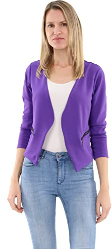 Malito Blazer basic-look affärsjacka 6040 dam, Lila, S