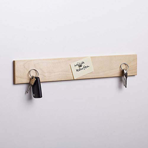 WOODS Schlüsselbrett Holz magnetisch I Schlüsselablage I magnetische Messerleiste I Wanddekoration aus Holz handgefertigt in Bayern I Schlüssel Aufhänger Home I Schlüsselhalter (Ahorn, 45 cm)