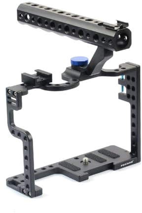 FEICHAO Kit de Cage en Aluminium avec poignée supérieure pour Appareil Photo Lumix GH5