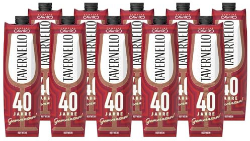 Tavernello Vino d'Italia Rotwein 11.5 % Alkoholgehalt, kräftiger Wein, frisch und säurebetont, recycelbarer 1 Liter Tetra Pak, Rotwein trocken in Mehrwegverpackung