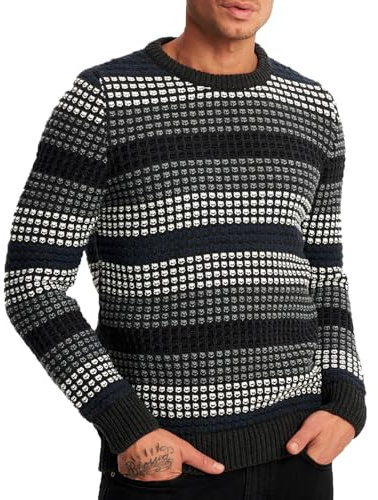Leif Nelson - Pull en tricot pour hommes - Pull fin pour hommes avec col rond pour l'hiver et l'été - Cool pull à col ras du cou pour hommes avec col rond, anthracite, XXL