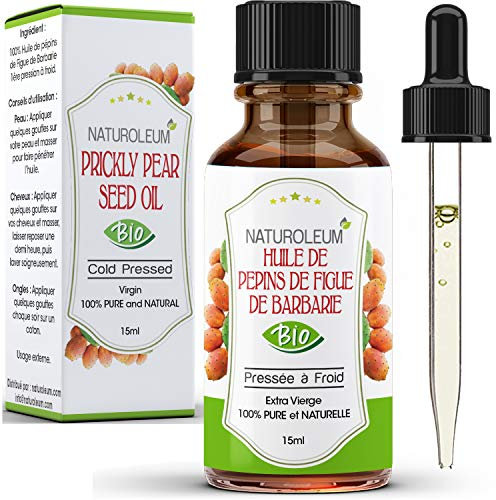 Bio Kaktusfeigenkernöl 100% Rein und Natürlich - Kaltgepresst, Extra Natives Öl - Pflege für Haut, Gesicht, Haare. Vegan