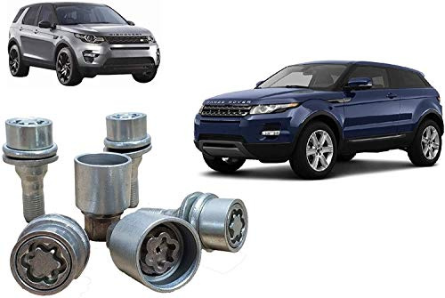 4 DADI ANTIFURTO CON FILETTO M14 X 1.5 + CHIAVE PER EVOQUE 2011> - DISCOVERY SPORT 2011>