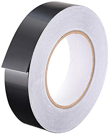 sourcing map Cinta de aluminio negro mate cinta no reflectante 30mmx50m/198ft para HVAC, sellado, parche caliente y luz de bloqueo