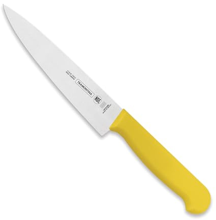 Tramontina PROFISSIONAL Kochmesser, 20 cm, Chrom-Molybdän-Stahl, Sub Zero Verfahren, 56° Rockwell, rostfrei, beidseitig geschliffen, rutschfester Griff