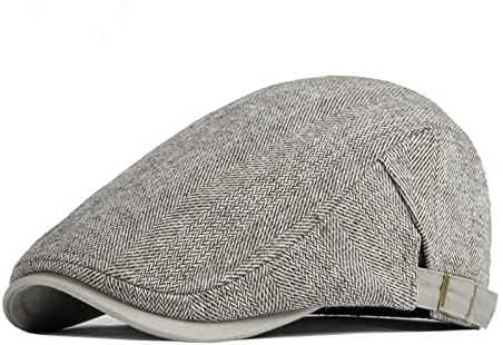 QBQZXAOSOWH Beret Casquette Plate Épaissir Casquette Plate Mode Rétro Chaud Chapeau Sports De Plein Air Vintage Hommes Visière Réglable Mâle Bérets Taille Adulte (55-60 Cm) Beige