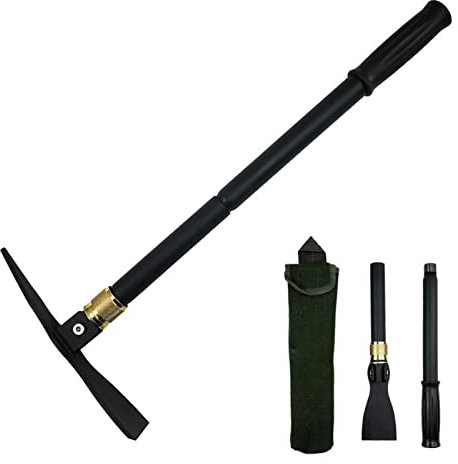Outdoor Survival Spitzhacke Garten Spitzhacke Multifunktionaler Klappspaten Tragbarer Klappspaten Camping Legierung Stahl Hacke Schaufel Robust und langlebig Geeignet für Gartenarbeit, Arbeit,