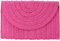 Syrads Bolso de mano de paja para mujer, verano, tipo sobre, rosa, roja