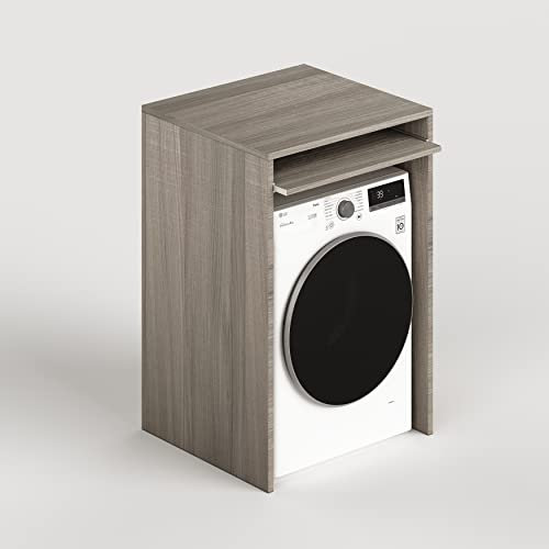 KLESIA Mobile Mobiletto Coprilavatrice/Asciugatrice in legno da bagno lavanderia dimensioni H105x71x65 (OLMO, COPRILAVATRICE CON RIPIANO ESTRAIBILE)