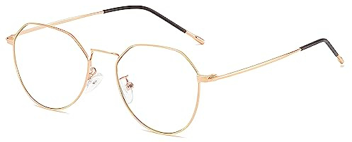 KAEOISFU Ultraleicht Metall Drahtmodell Lesebrille Herren Damen, Vintage Blaulichtfilter Computerlesegerät, Anti-Ermüdung der Augen Computer Presbyopie Brille