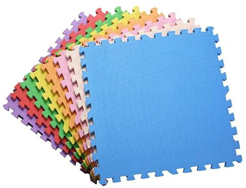 Pack of 18 Interlocking Foam Baby Play Mat, 9mm Thick & Soft Safe EVA Floor Foam Mats for Children,Babies,Toddlers,Kids,Multi Colour